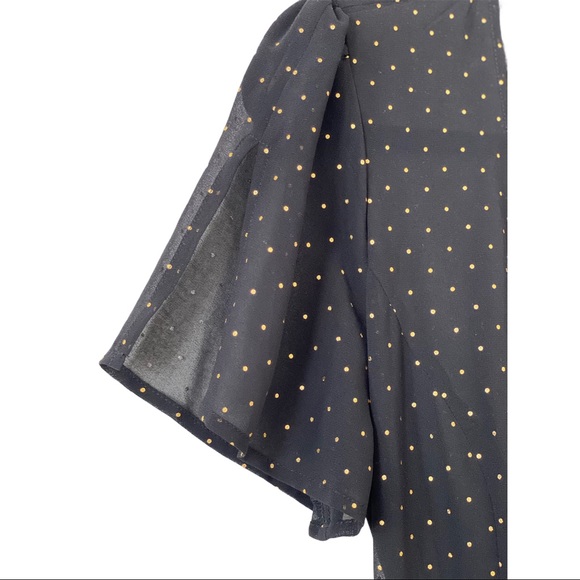 NWOT Sportsgirl Black and Gold Wrap Midi Dress - Picture 5 of 9